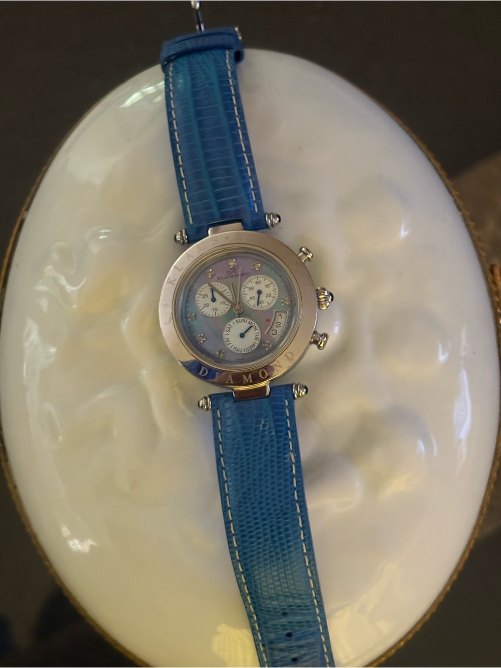 Klaus-Kobec of London Watch. Beautiful blue leather band , like new. - Picture 5 of 8